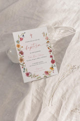 Wildflower Baptism Invitation