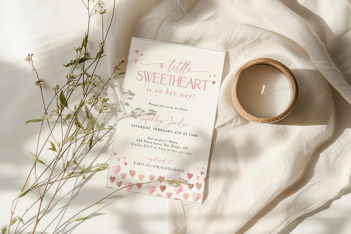 A Little Sweetheart Baby Shower Invitation