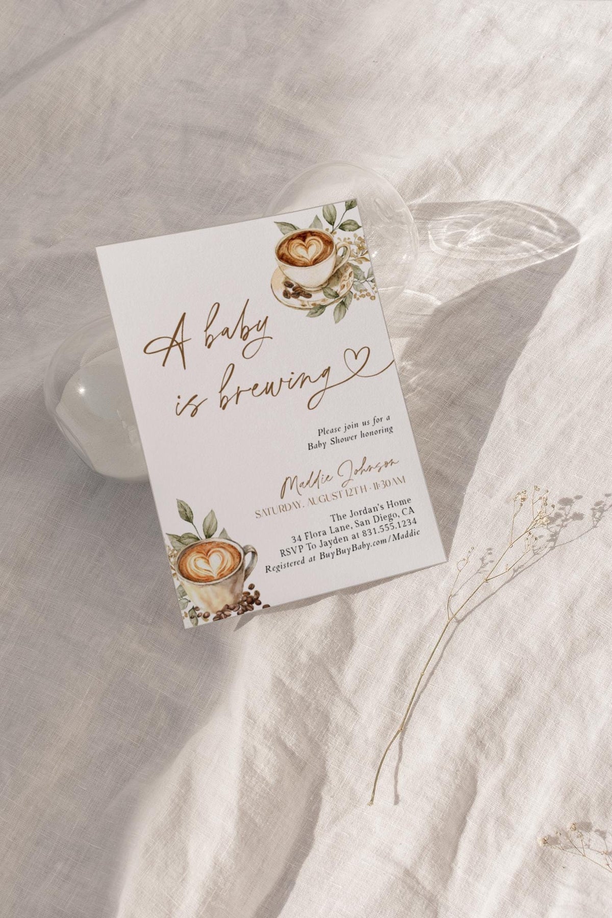 A Baby is Brewing Baby Shower Invitation