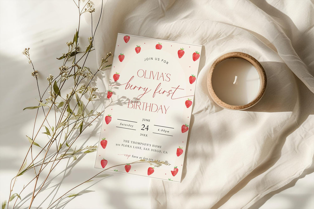 Berry First Birthday Invitation