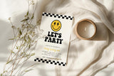 Lets Party Smiley Birthday Invitation