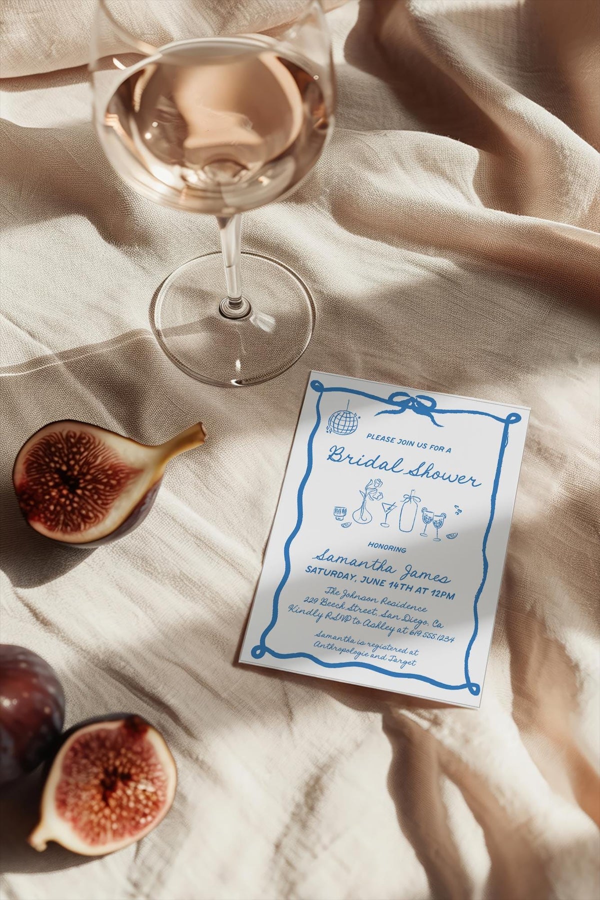 Hand Drawn Bridal Shower Invitation