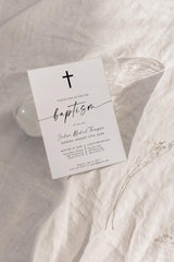 Baptism Invitation Black and White