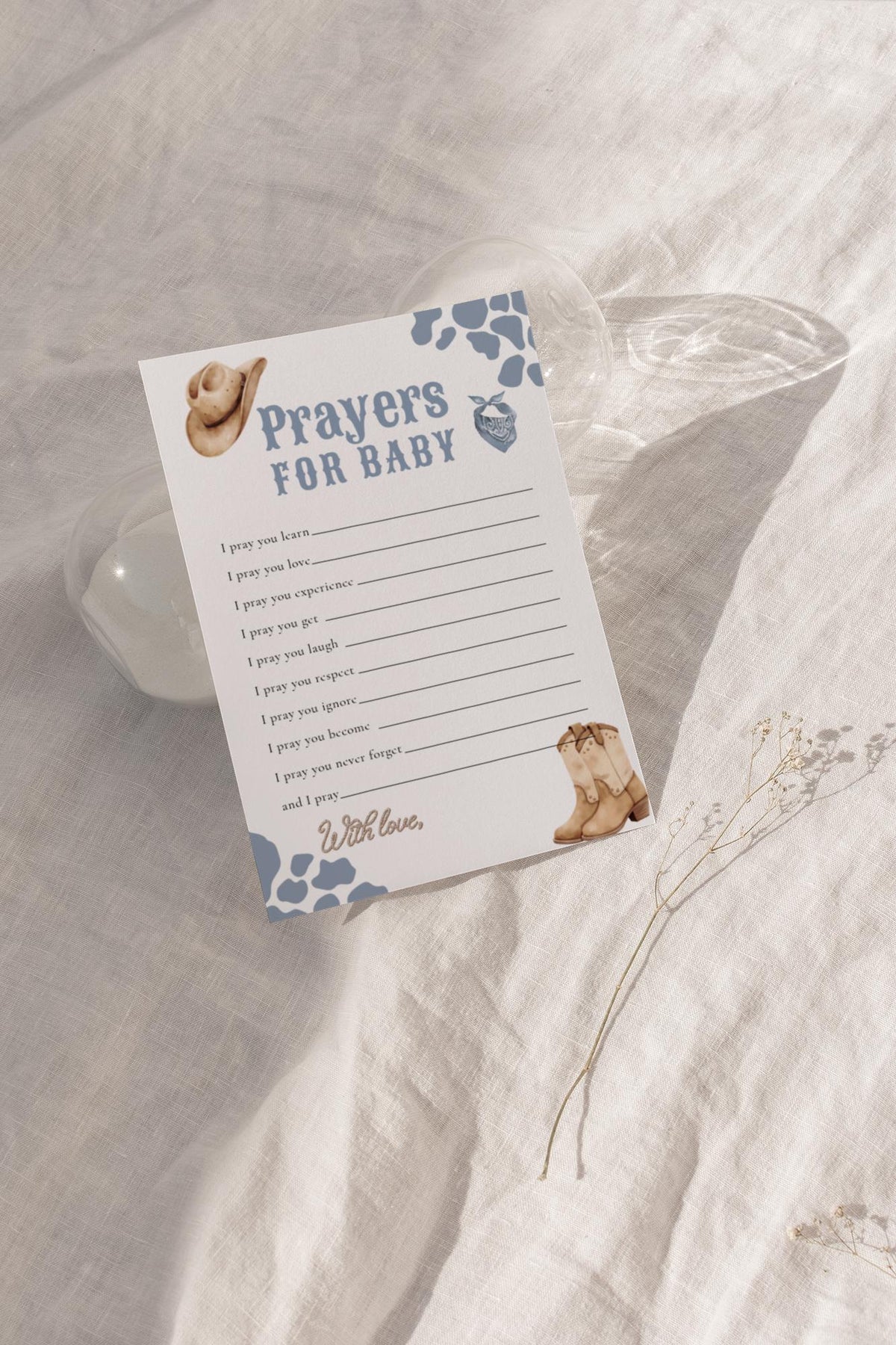 Prayers For Baby Cards — Blue