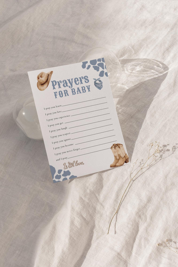 Prayers For Baby Cards — Blue