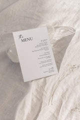 Minimalist Black and White Menu Card