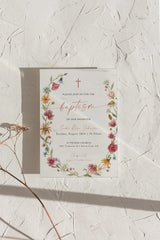 Wildflower Baptism Invitation