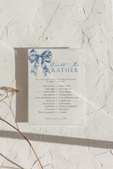 Something Blue Would She Rather Bridal Card
