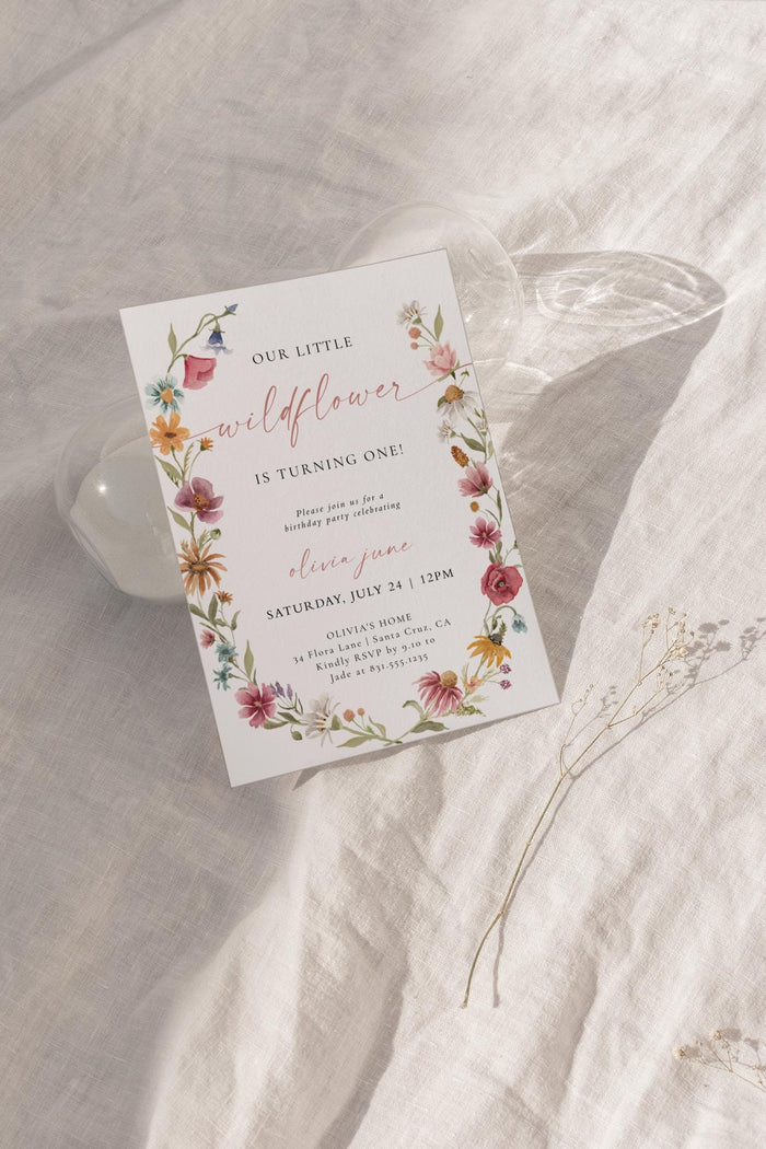 Our Little Wildflower Birthday Invitation