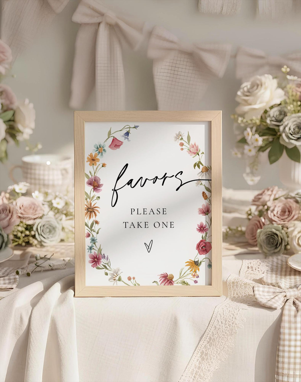 Wildflower Party Favors Sign