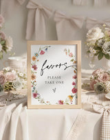 Wildflower Party Favors Sign