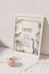 Dinosaur Party Favor Sign
