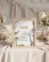 Dinosaur Party Favor Sign