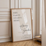 Black Script Party Sign