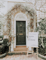 Elegant Wedding Welcome Sign — Black and White