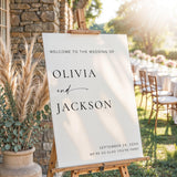 Elegant Wedding Welcome Sign — Black and White