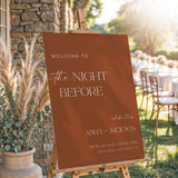 Terracotta Wedding Welcome Sign — Rehearsal Dinner