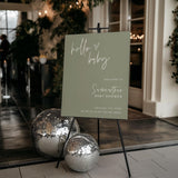 Hello Baby Sage Green Welcome Sign