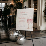 Pink Champagne Bridal Shower Welcome Sign