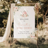 Pink Floral Teapot Bridal Shower Welcome Sign