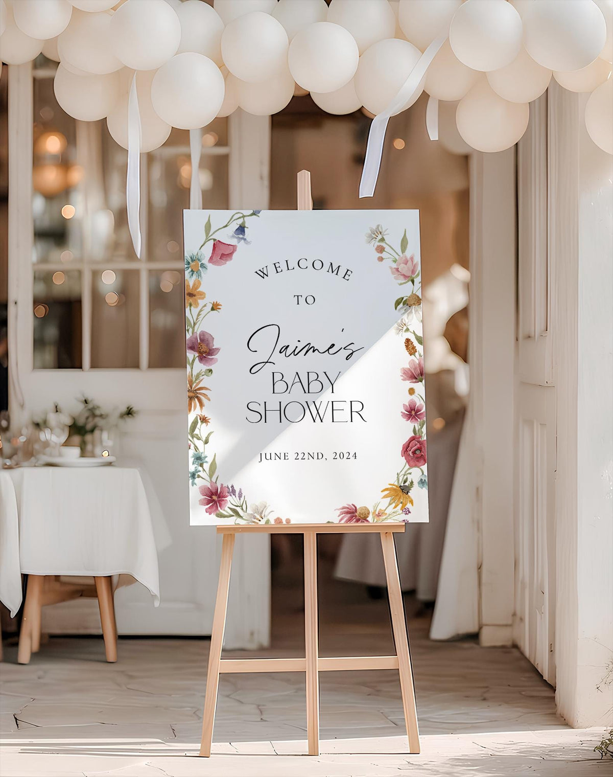 Wildflower Baby Shower Welcome Sign — Floral