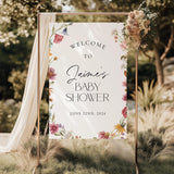 Wildflower Baby Shower Welcome Sign — Floral