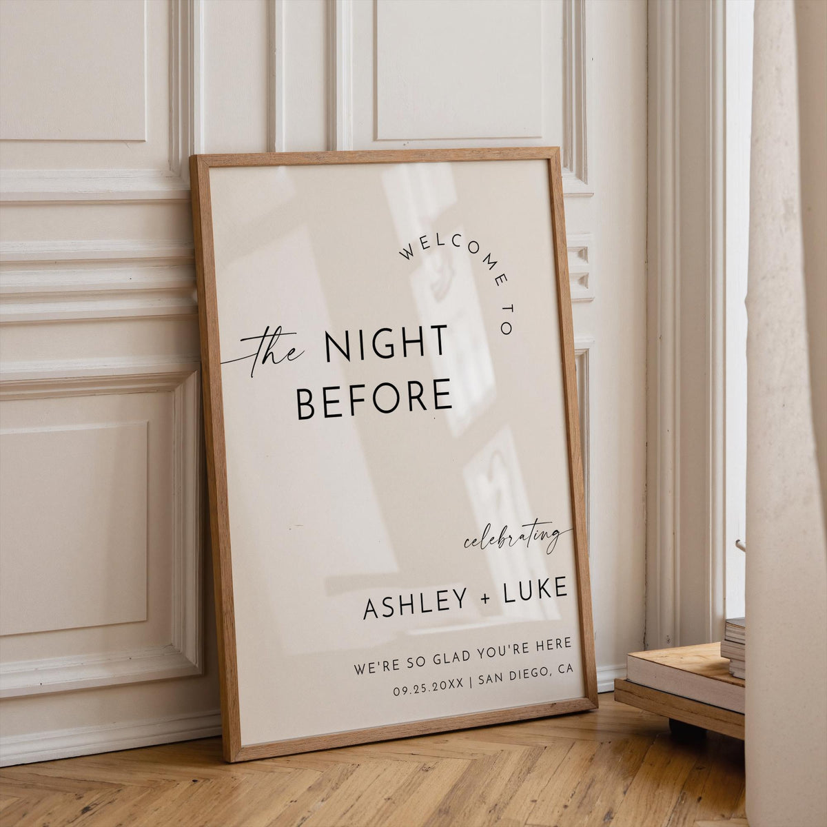 Black and White Rehearsal Dinner Sign