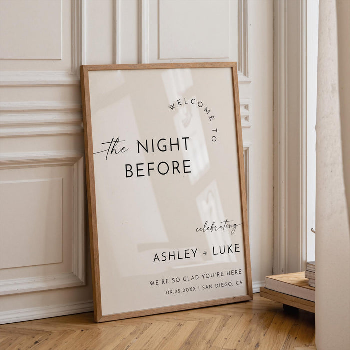 Black and White Rehearsal Dinner Sign