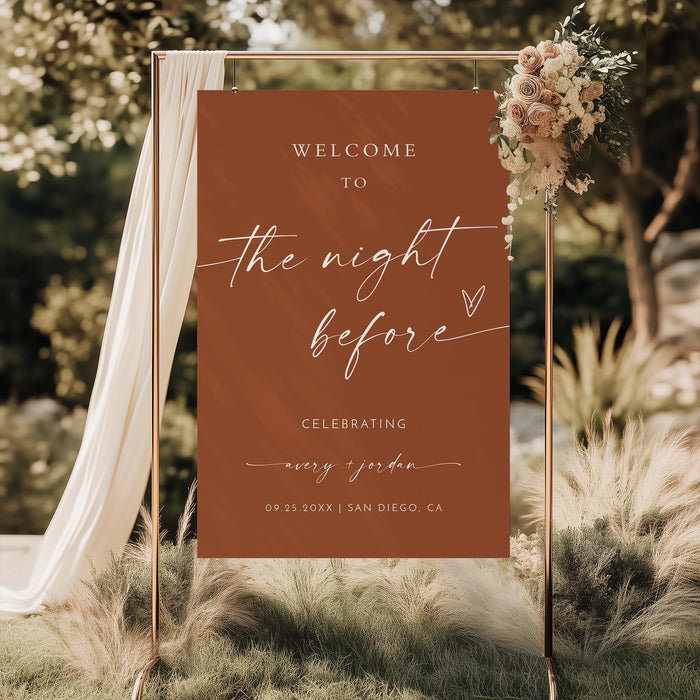 Terracotta Wedding Welcome Sign — Rehearsal Dinner (2)
