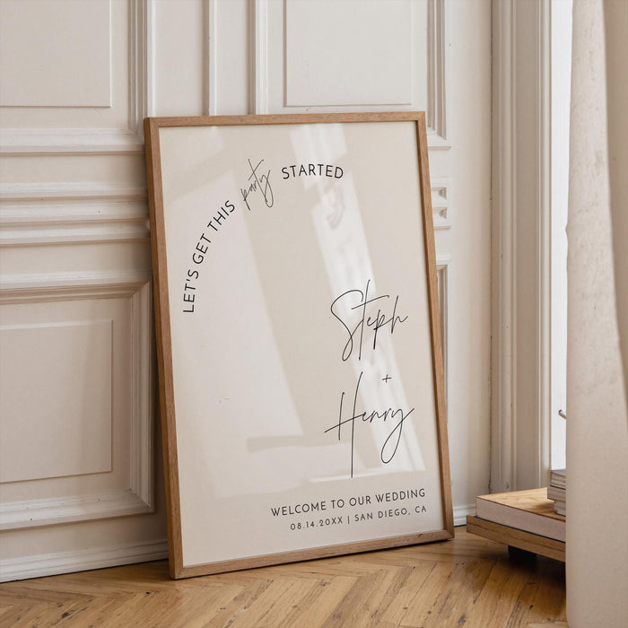 Calligraphy Wedding Welcome Sign — Modern (3)
