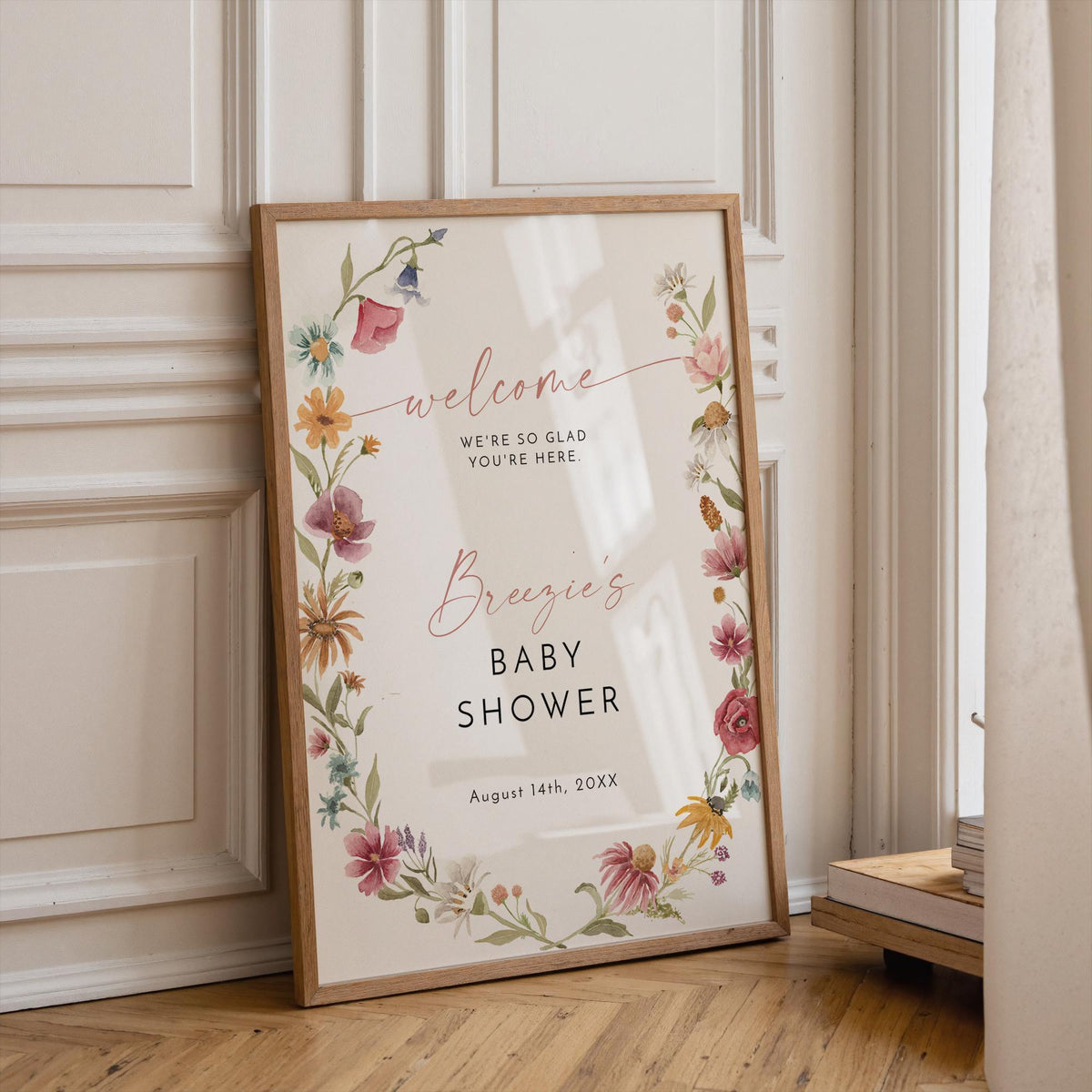 Watercolor Floral Welcome Sign — Garden
