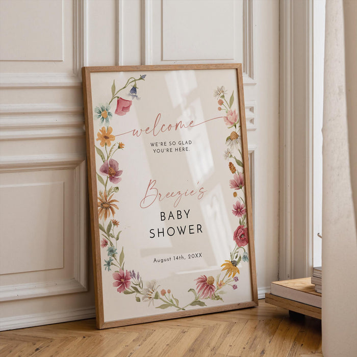 Watercolor Floral Welcome Sign — Garden