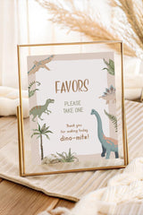 Dinosaur Party Favor Sign