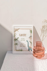 Dinosaur Party Favor Sign