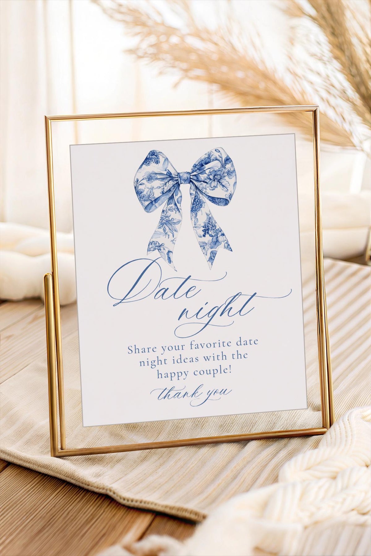Blue Floral Date Night Sign