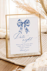 Blue Floral Date Night Sign