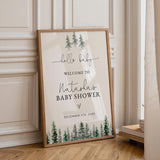 Winter Forest Baby Shower Welcome Sign