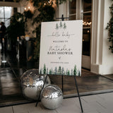 Winter Forest Baby Shower Welcome Sign