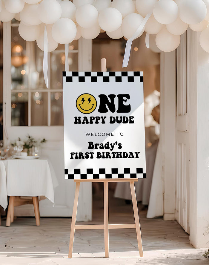 One Happy Dude First Birthday Sign