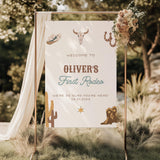 Cowboy First Rodeo Welcome Sign