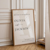 Elegant Wedding Welcome Sign — Black and White