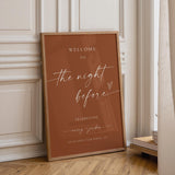 Terracotta Wedding Welcome Sign — Rehearsal Dinner (2)