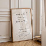 Unplugged Ceremony Sign — Black and White