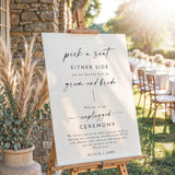 Unplugged Ceremony Sign — Black and White