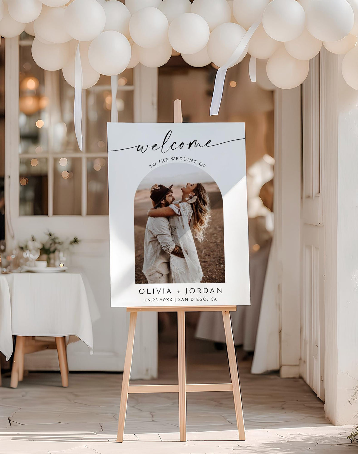 Personalized Photo Wedding Welcome Sign