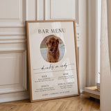 Dog Photo Bar Menu Sign