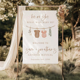 He or She Gender Reveal Welcome Sign