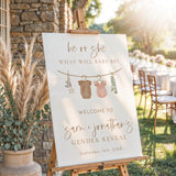He or She Gender Reveal Welcome Sign