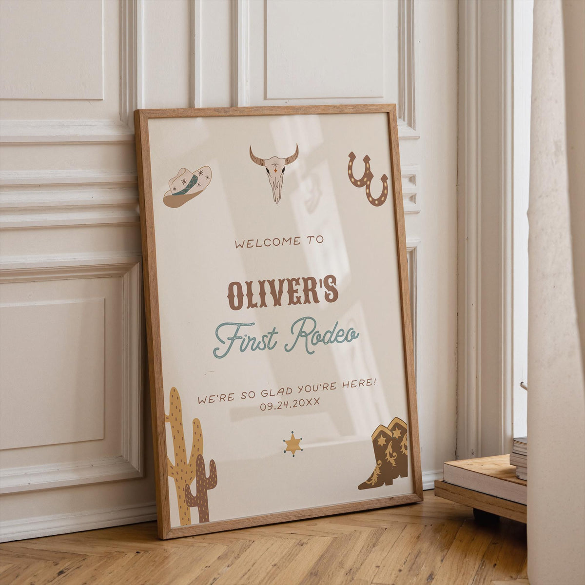 Cowboy First Rodeo Welcome Sign