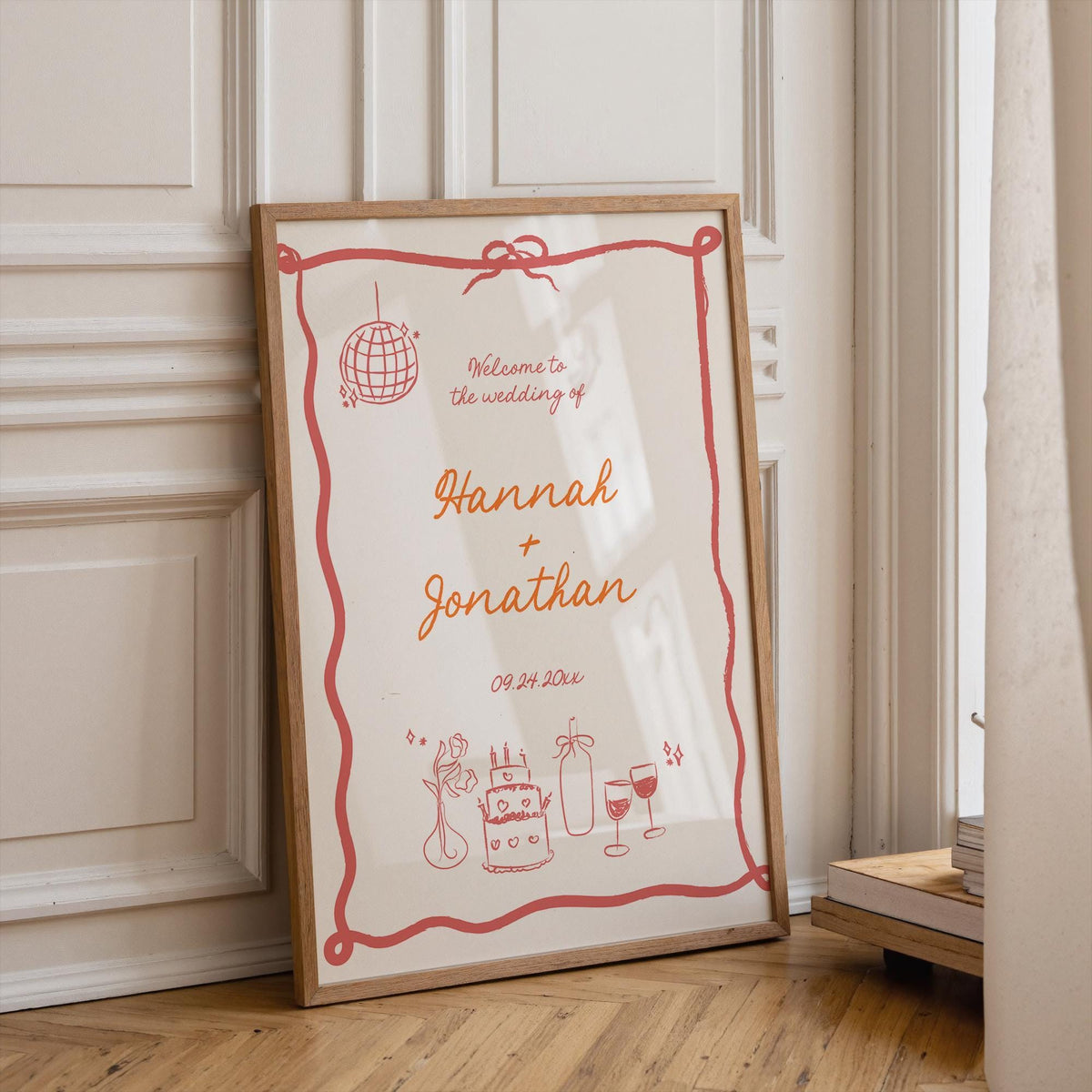 Disco Ball Wedding Welcome Sign